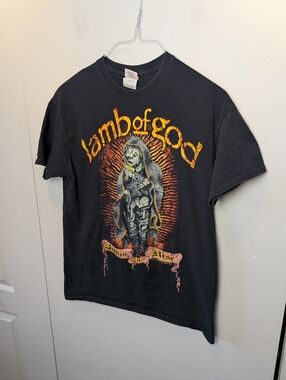 Lamb Of God Again We Rise Band Tee Shirt Size Medium 100% Cotton Black Color